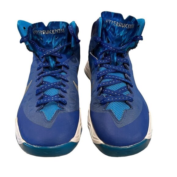 Nike Blue Hyperquickness Zoom Mid Top Basketball Shoes 2013 - Picture 4 of 9